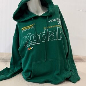 Women’s Kodak Green Logo Pullover Hoodie with Accent Stripes